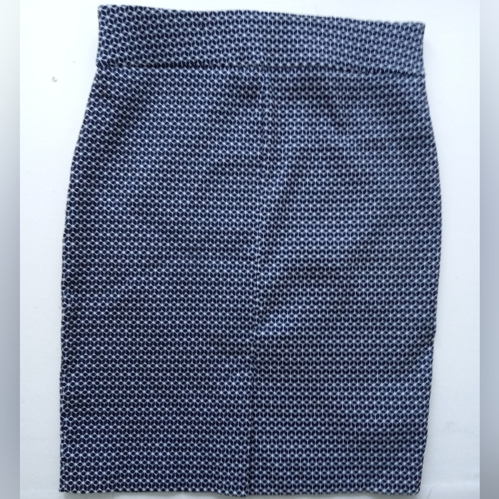 💫RW&CO Women's Navy Blue Textured Straight Cute Mini Skirt